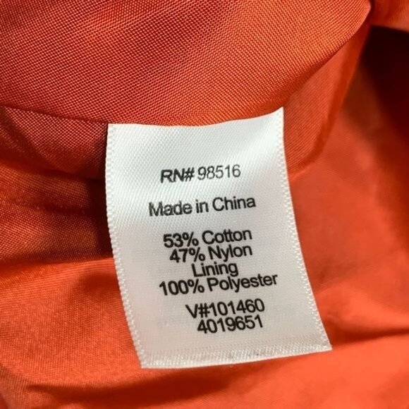 Coldwater Creek Orange Button Front Jacket XS Ruched Sleeve Fall Coat - Picture 4 of 7